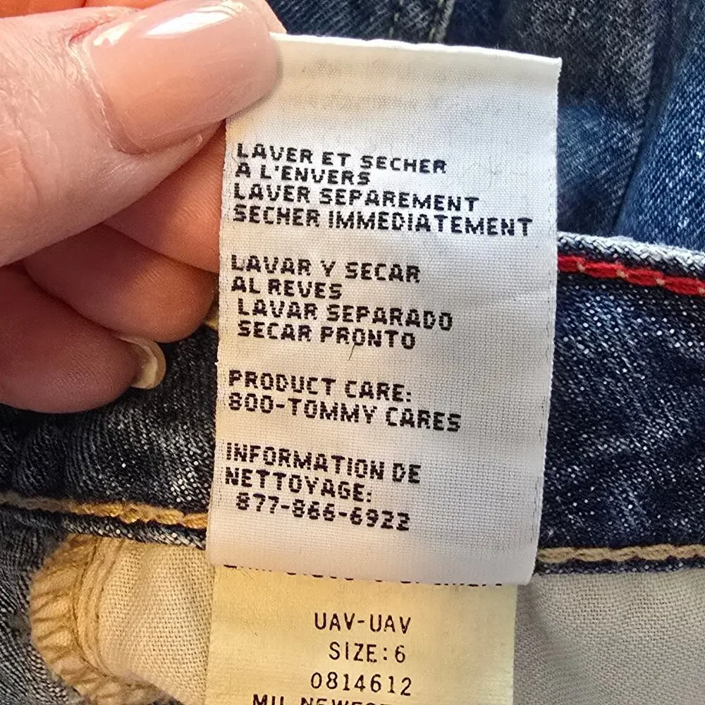 Vintage Tommy Hilfiger Jeans Womens Size 6 Blue Newest Slim Painter Retro Y2K